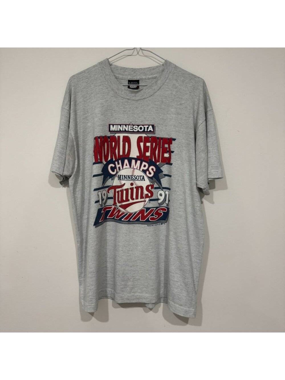 Vintage 1990s Minnesota Twins World Series Champs MLB Baseball T-shirt 1991 XL